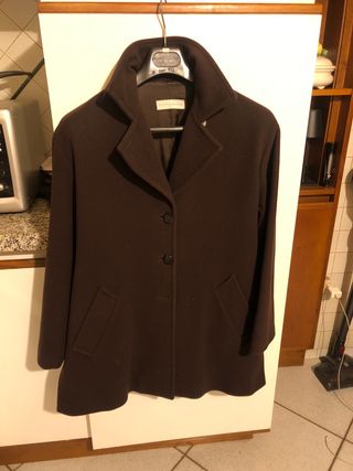 Cappotto donna in panno marrone