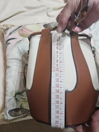 Bolso bombonera marrón y blanco