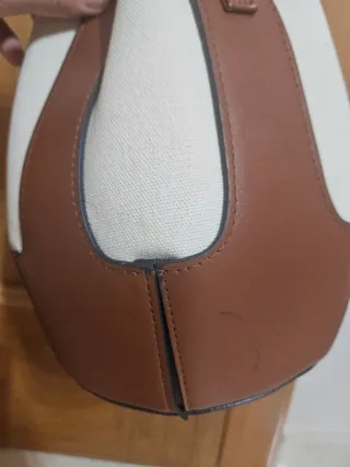 Bolso bombonera marrón y blanco