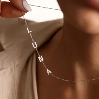 Collar con nombre personalizado plata Separado