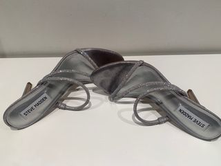 Sandalias Steve Madden Plateadas Pedrería