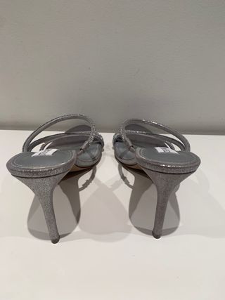 Sandalias Steve Madden Plateadas Pedrería