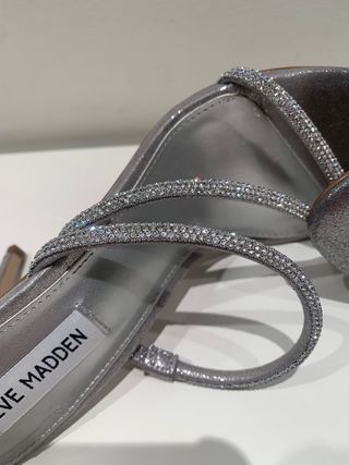 Sandalias Steve Madden Plateadas Pedrería