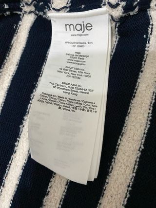 Cárdigan largo rayas azul marino y blanco