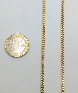 Cadena Barbada de oro de 18k, 17.33 g, 61 cm.