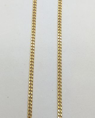 Cadena Barbada de oro de 18k, 17.33 g, 61 cm.