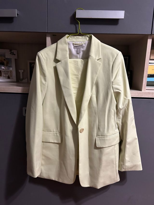 Traje 2 piezas verde menta blazer s pantalón 38