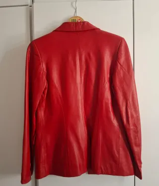Chaqueta de cuero roja Klave