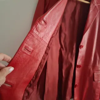 Chaqueta de cuero roja Klave