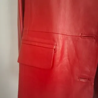 Chaqueta de cuero roja Klave