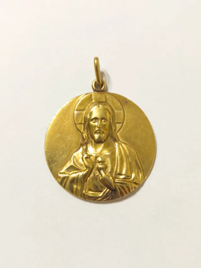 Colgante Oro 18kt Sagrado Corazón maciza