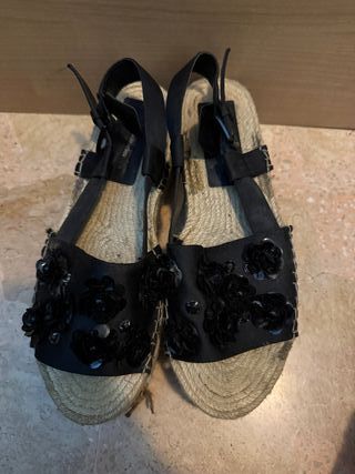 Sandalias plataforma con brillos