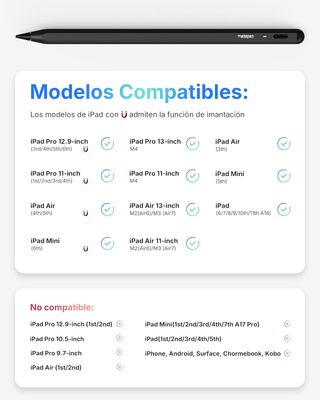 2025 Lápiz Táctil para iPad, Metapen A8 Negro - Pr