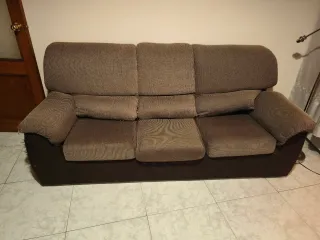 Sofá de 3 plazas marrón