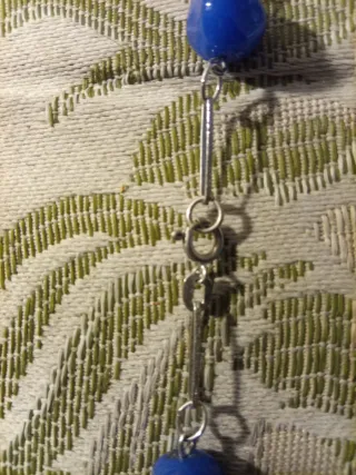 Collana bigiotteria blu e argento