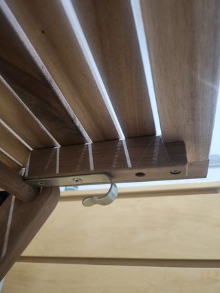 Mesa plegable madera + 1 silla jardín