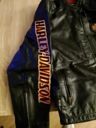 Chaqueta de cuero Harley-Davidson Negra