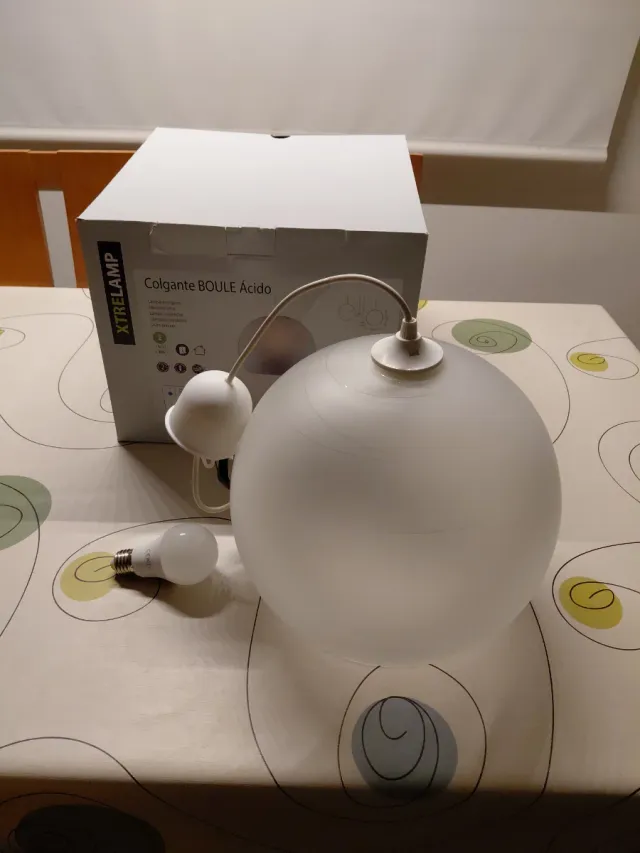 Lámpara colgante globo cristal