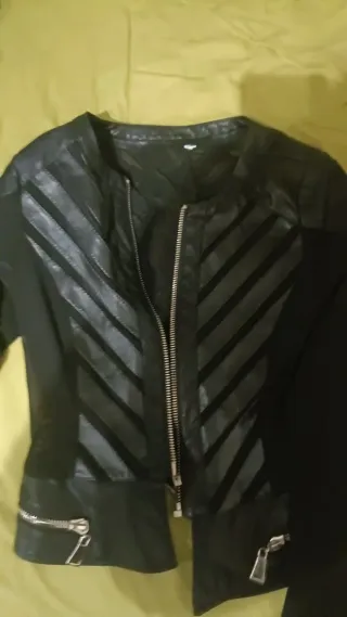 Chaqueta cuero mujer negra Talla M
