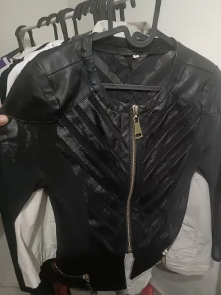 Chaqueta cuero mujer negra Talla M