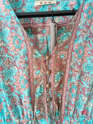 Vestido largo seda estampado M/L vaposoro