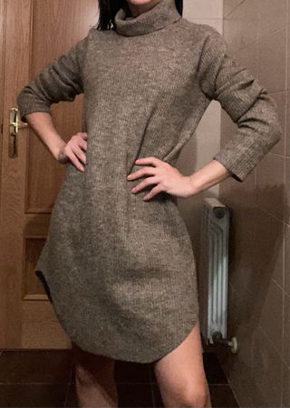 Vestido punto Pieces jaspeado lana