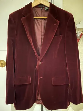 Americana terciopelo granate