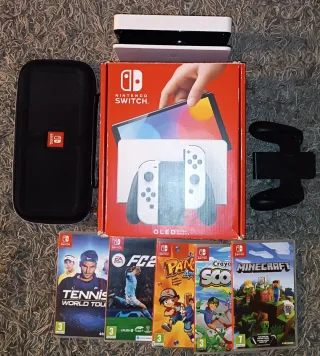 Nintendo Switch (modello OLED) Bianca + 5 giochi