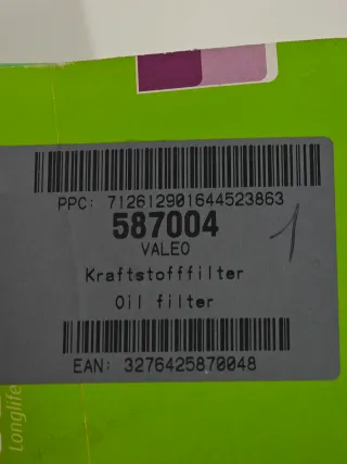 FILTRO COMBUSTIBLE VALEO 587004