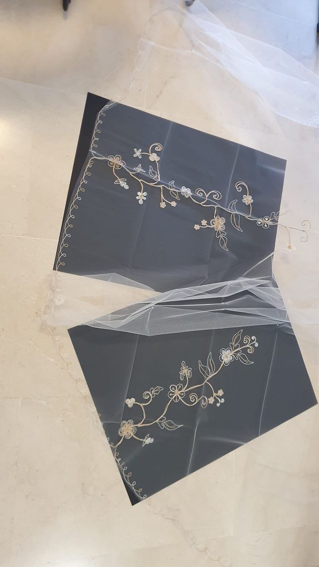 Velo de novia nuevo cadeneta dos tonos