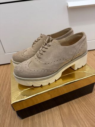 Zapatos plataforma beige