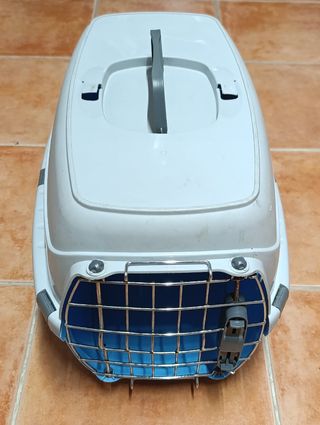 Transportín perro/gato blanco y azul