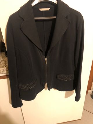 Giacchino donna nero con zip e strass