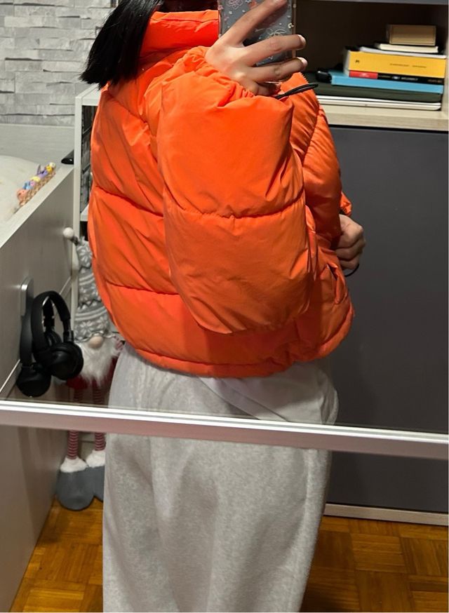 Chaqueta bomber naranja reflectante