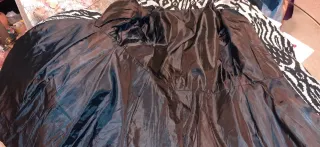 Cappotto bicolore con gonna e cintura