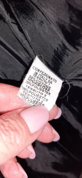 Cappotto bicolore con gonna e cintura