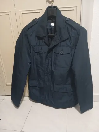 Chaqueta hombre gabardina azul marino