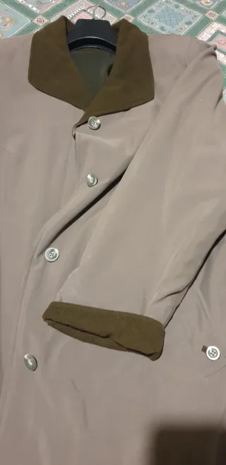 Cappotto in panno marrone/verde oliva