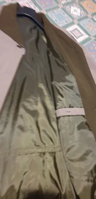 Cappotto in panno marrone/verde oliva