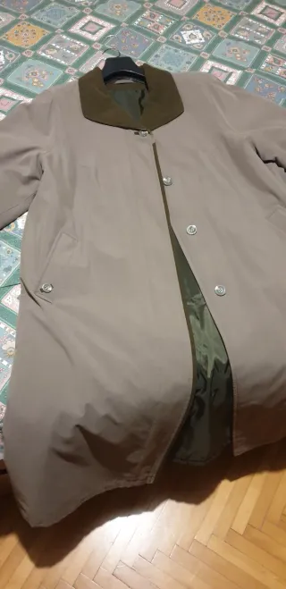 Cappotto in panno marrone/verde oliva