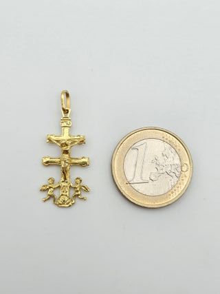 Colgante de Oro 18K, Cruz Caravaca, 2gr, 3cm