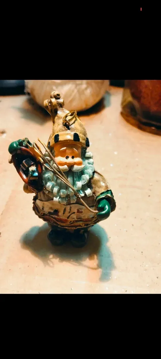 Babbo Natale Ceramica Appeso Fatto a Mano