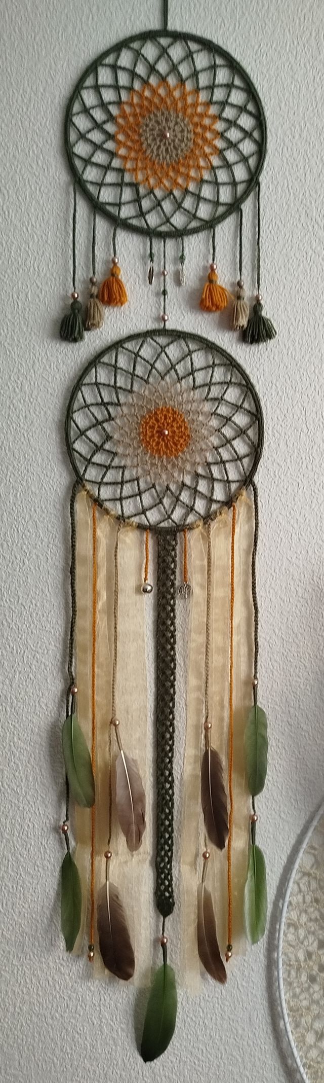 Atrapasueños 25 x 1 metro 30 - verde/mostaza/visón