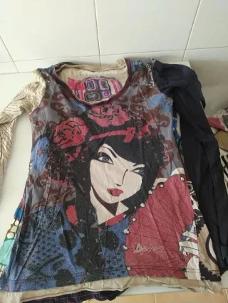 Lote 3 Camisetas Manga Larga Desigual Talla M