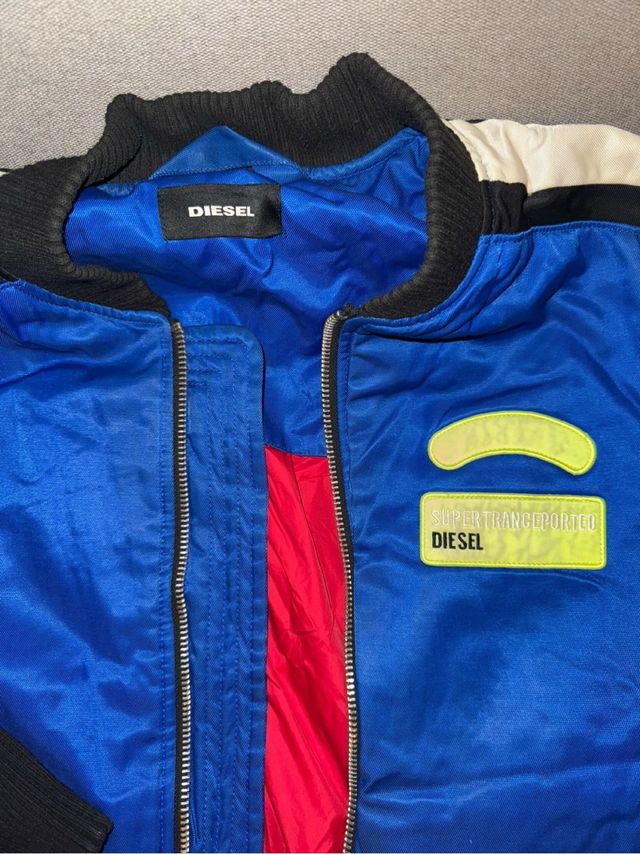 Chaqueta Diesel Bomber Azul y Blanca