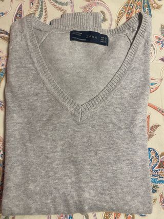 Jersey Zara Pico Gris Talla M