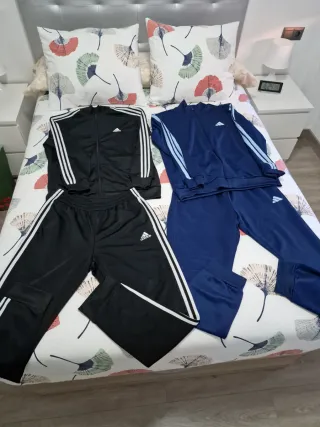 2 Chándal Adidas Hombre Negro y Azul