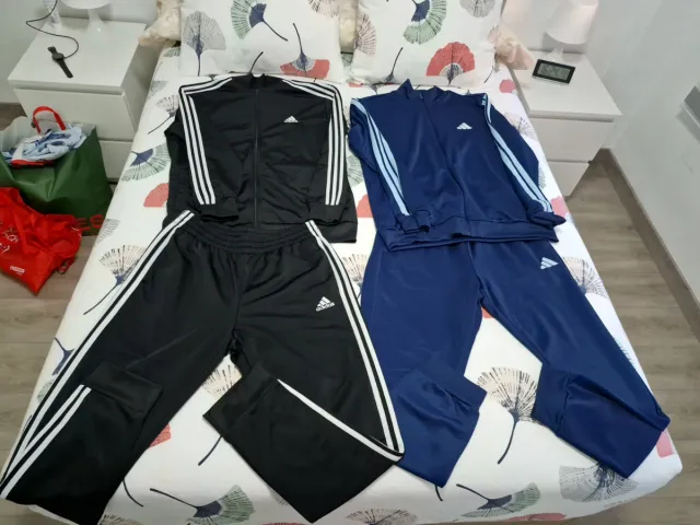 2 Chándal Adidas Hombre Negro y Azul