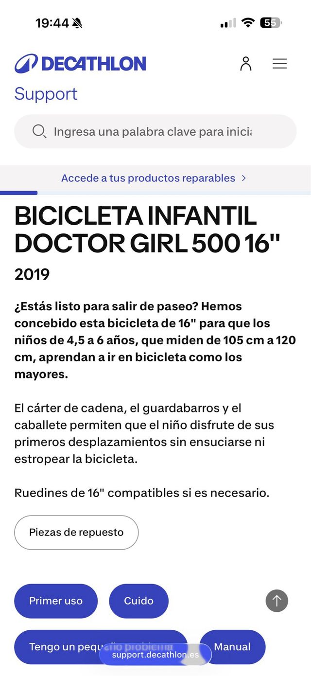 Bicicleta Infantil BTWIN Doctor Girl 16”