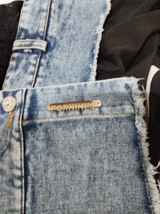 Pantalón cargo denim negro talla M